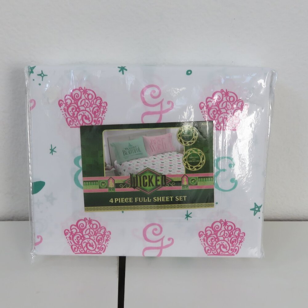 Wicked Universal Studios "Witch Hat/Crown/Moons"  4 Piece Full Sheet Set